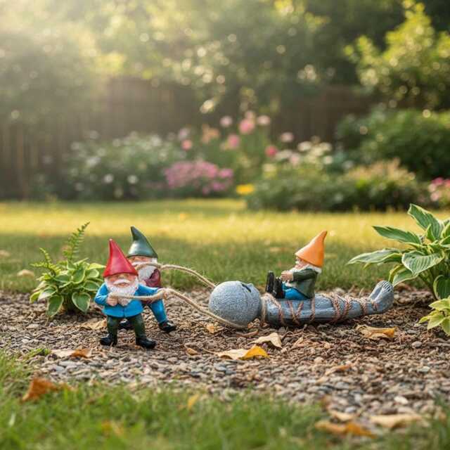 Funny Gnome Statue, Alien Garden Decor, Whimsical Yard Ornament, Sci-Fi Patio Decoration - image 1