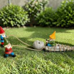 Funny Gnome Statue, Alien Garden Decor, Whimsical Yard Ornament, Sci-Fi Patio Decoration - thumbnail 4