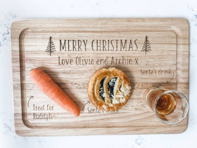 Santa Plate, Board, Personalised, Wooden, Father Christmas Rudolph, Eve Board, Personalized, Eve, Decor - image 1