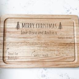 Santa Plate, Board, Personalised, Wooden, Father Christmas Rudolph, Eve Board, Personalized, Eve, Decor - thumbnail 2