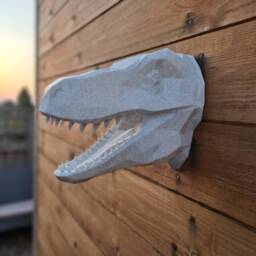 3D Printed Geometric Velociraptor Head - Dinosaur Wall Mount - thumbnail 1