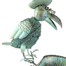Verdigris Crow Bird Bath Garden Decoration Feeder Ornament Stake - thumbnail 4
