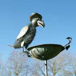 Verdigris Crow Bird Bath Garden Decoration Feeder Ornament Stake - thumbnail 3