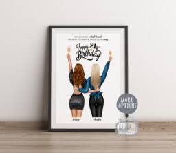 21st Birthday Gift For Friend, Friend Gift, Wall Art, Personalised - thumbnail 1