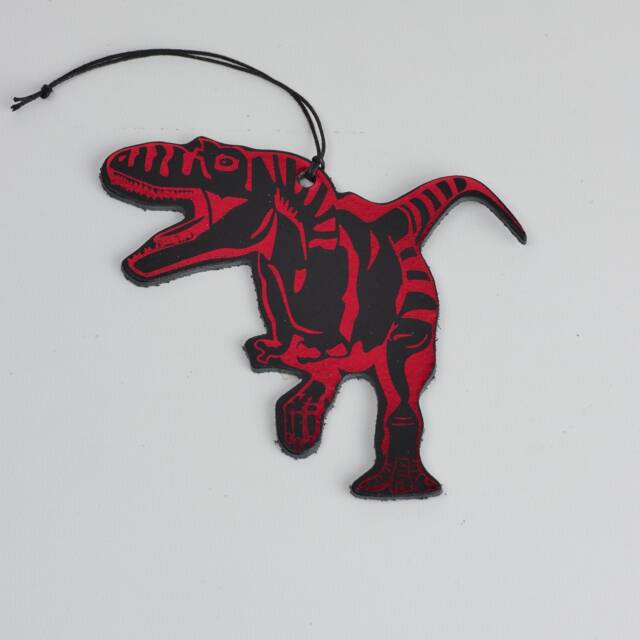 Festive Decorations - T Rex Leather Tree Ornament Handmade Trinket Novelty Bauble Weird & Wacky - image 1