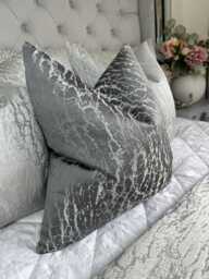 Graphite Cushion Cover, Luxury Throw Pillow Cover - Double Sided Prestigious Textiles Fabric Hamlet Grey Steel Home Decor Bedding