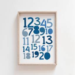 Set Of 2 Alphabet & Numbers Prints, Boys Nursery Abc Print, Playroom Wall Art, Poster, Educational Art - thumbnail 3