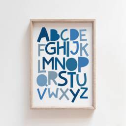 Set Of 2 Alphabet & Numbers Prints, Boys Nursery Abc Print, Playroom Wall Art, Poster, Educational Art - thumbnail 2