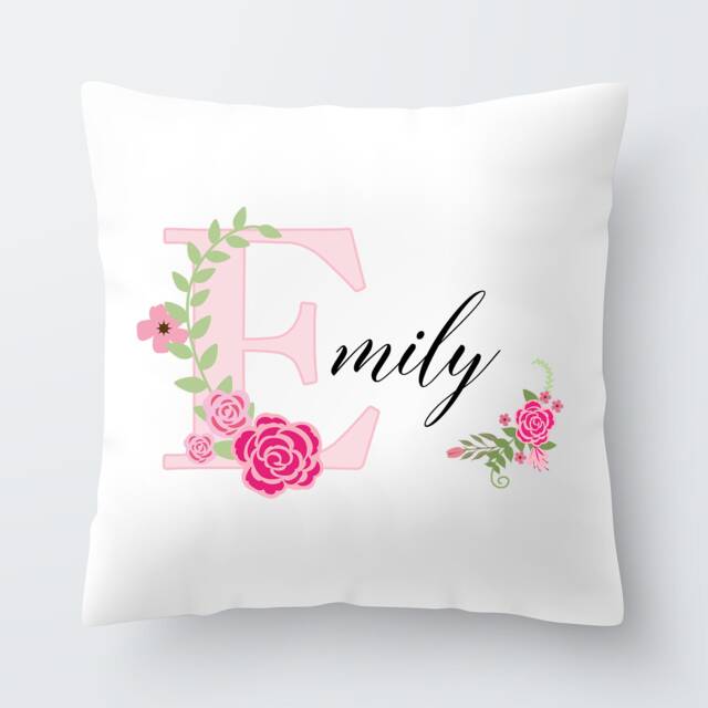 Personalised Girls Flower Cushion Pillow Birthday Present Custom Gift