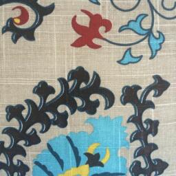 Multi Flower Print Cushion Cover Made From Cotton Linen Mix Fabric - thumbnail 3