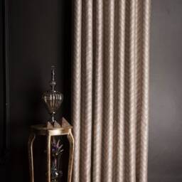 Geometric Patterned Curtains Modern Beige Brown Gray Drapes - thumbnail 4