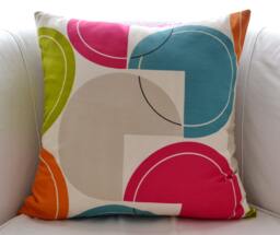 Double Option Colorful Decorative Pillow 18x18 Inches Abstract Design Cushion Cover Playful Pink Blue Green Colors