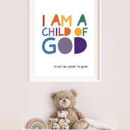 I Am A Child Of God Print, Christian Wall Art, Nursery Prints, Bible Verse Kids Room, Scripture Prints - thumbnail 3