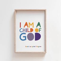 I Am A Child Of God Print, Christian Wall Art, Nursery Prints, Bible Verse Kids Room, Scripture Prints - thumbnail 1