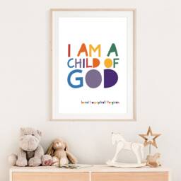 I Am A Child Of God Print, Christian Wall Art, Nursery Prints, Bible Verse Kids Room, Scripture Prints - thumbnail 2