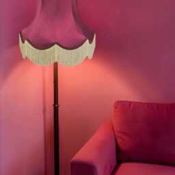 Traditional Fuchsia Pink Fabric Lampshade Handmade For Table & Floor Standard Lamp Bases, Wall Light Fixtures, Ceiling Fittings - thumbnail 2