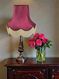 Traditional Fuchsia Pink Fabric Lampshade Handmade For Table & Floor Standard Lamp Bases, Wall Light Fixtures, Ceiling Fittings - thumbnail 1