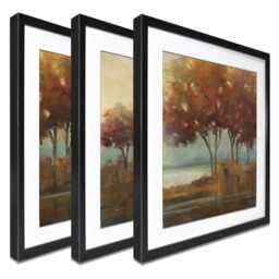 Autumn Lakeside Framed Art Print Trio - thumbnail 3