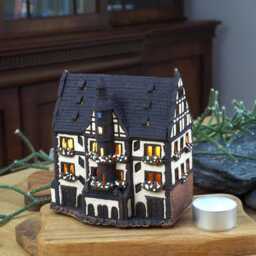 Handmade Ceramic Town Hall Tea Light Holder Schweinfurt Germany Miniature - thumbnail 2