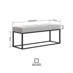 Airy Elegant Leather Bench /Seat in The Hall/Living Room Bedroom Different Sizes & Colors Strong Metal Frame Hand Made Poland - thumbnail 2