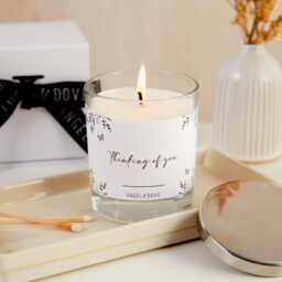 Thinking Of You Gift Boxed Soy Wax Remembrance Candle With Silver Lid