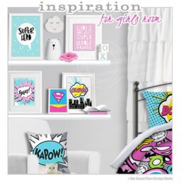 Girls Superhero Wall Art Decor Room Prints For Nursery Girl Kids - thumbnail 3