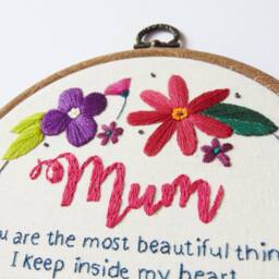Special Mum Gift, Embroidery Gift For Her, Birthday Floral Embroidery, Wall Art, Mothers Day For - thumbnail 2