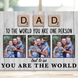 Daddy Gift From Kids, Custom For Daddy, Bespoke Photo Frame Woodblock, Scrabble Tile Design, Dad Birthday Or Father's Day - thumbnail 3