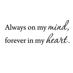 Vwaq Always On My Mind Forever in Heart Love Wall Decals Inspirational Quotes Vwaq-564 - thumbnail 2