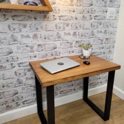 Rustic Desk With Steel Legs - thumbnail 2