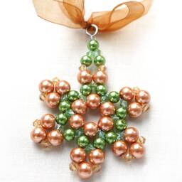 Green Copper Pearl Crystal Snowflake Christmas Tree Ornament Beaded Star Stocking Stuffer Holiday Decorations - thumbnail 4