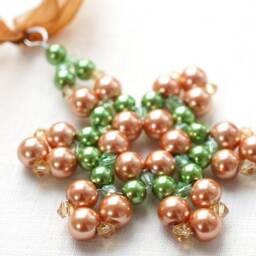 Green Copper Pearl Crystal Snowflake Christmas Tree Ornament Beaded Star Stocking Stuffer Holiday Decorations - thumbnail 2