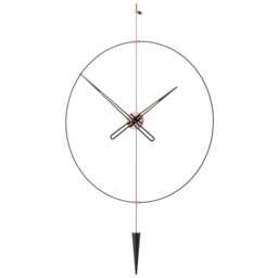 Black Pendulum Wall Clock, Modern Minimalist Decor, Warm Neutral Living Room Statement Piece - thumbnail 4