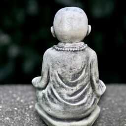 Stone Buddha With Pot Sculpture Cement Figure Outdoor Buddhist Statue Japanese Decoration Handmade Ornament Lover Gift - thumbnail 4