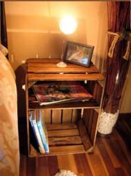 1 X Bedside Cabinet Crate in Burnt Wood - Wooden Apple Crates, Ideal Storage Boxes Box Display Crate Bookshelf Dresser - thumbnail 1