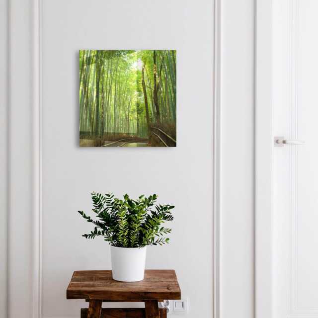 Bamboo Path Wall Mounted Key Cabinet, Green Industrial Box, Photographic Nature, For Lovers Of Nature & Peace - image 1