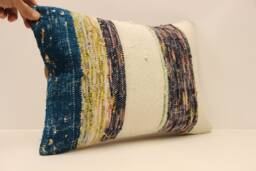 Throw Lumbar Kilim Pillow 14x20 in - 35x50 cm Boho Pillowcover Kilim Cushion Cover Tribal Pillow 4Bef-592