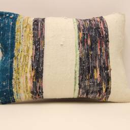 Throw Lumbar Kilim Pillow 14x20 in - 35x50 cm Boho Pillowcover Kilim Cushion Cover Tribal Pillow 4Bef-592 - thumbnail 2