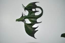 Leather Dragon Green/Black Wall Hanging - Listing Is For The 12 Inch Wingspan Sale Price Last One