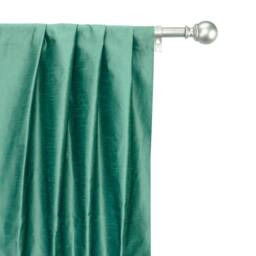 Capri Sea Green Art Silk Curtain Panels, Faux Curtains - Rod Pocket, Grommet, Box Pleat, Three Pinch Tab Top & Plain Ring Top - thumbnail 1