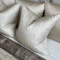 Ivory Cushion Cover, Luxury Throw Pillow Cover - Double Sided Prestigious Textiles Fabric Hamlet Coin Natural Ivory Home Decor Bedding