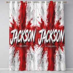Personalised Name England Flag Curtains Three Lions Football Supporter Decor St Georges Cross Sports Match Fan Bedroom Window Drapes Gift - thumbnail 2