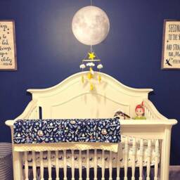 Full Moon Wall Decal, Self-Adhesive Vinyl Sticker, Kids Room Decor - thumbnail 4