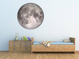 Full Moon Wall Decal, Self-Adhesive Vinyl Sticker, Kids Room Decor - thumbnail 1