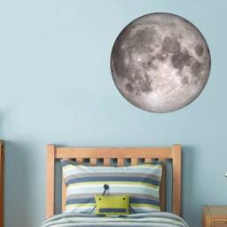 Full Moon Wall Decal, Self-Adhesive Vinyl Sticker, Kids Room Decor - thumbnail 2