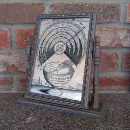 Solar Clock - Vintage Swivel Frame Ars Magna Lucis Et Umbrae Athanasius Kircher, 1646 Framed Reproduction On Silvered Wood Handmade - thumbnail 2
