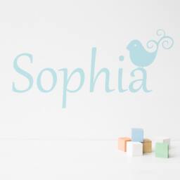 Birdie Personalised Wall Art Sticker - Decals Tattoo Quote Home Decor Bird Name - thumbnail 1