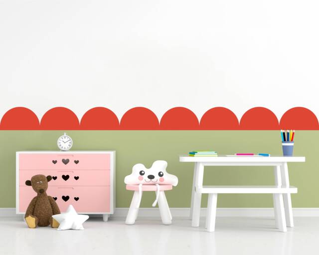 Red Orange Scallop Wall Decals Pack Of 20 Nursery Stickers - image 1
