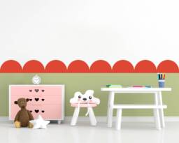 Red Orange Scallop Wall Decals Pack Of 20 Nursery Stickers - thumbnail 1