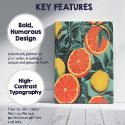 Retro Grapefruit Citrus Orchard Botanical Pattern Canvas Wall Art Print Decor Picture Ready To Hang - thumbnail 2